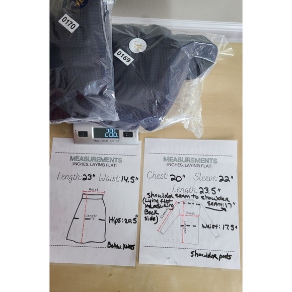 Kasper ASL Tweed Navy Skirt Suit Set 12 Petite Wool Vtg Career Dark Academia - Picture 6 of 12